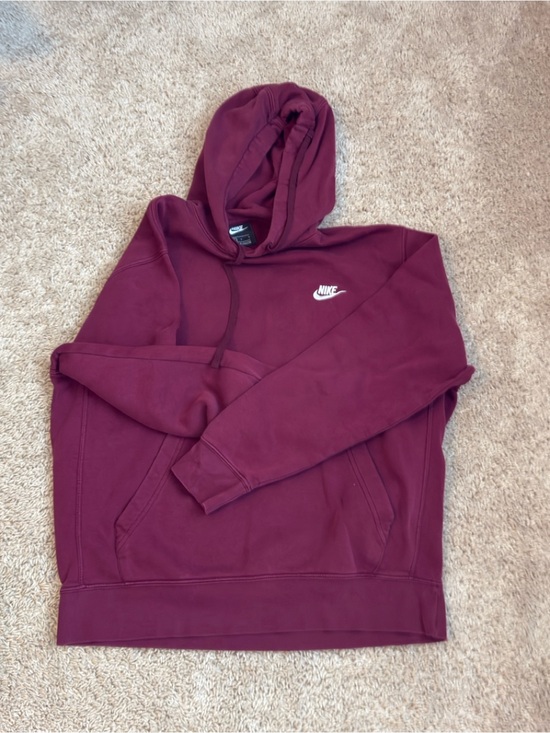 Nike Other - Nike Crewneck Hoodie in Burgundy with White Logo